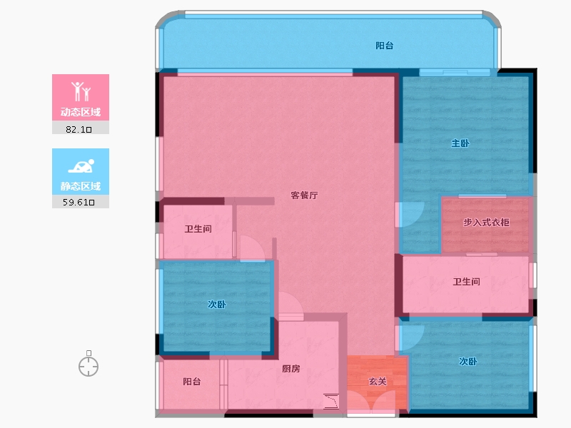 四川省-成都市-德商新希望・国宾锦麟天玺-127.95-户型库-动静分区