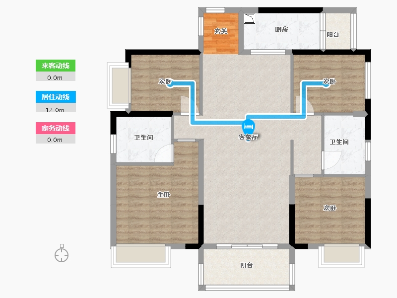 广东省-惠州市-珑悦锦云花园-108.00-户型库-动静线