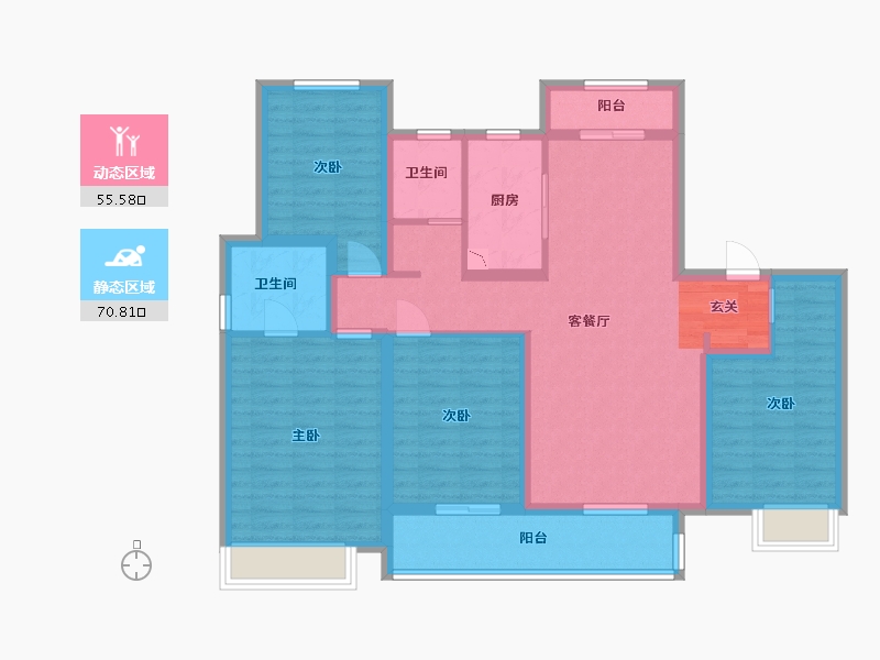 江苏省-扬州市-雅居乐江城雅郡-112.18-户型库-动静分区