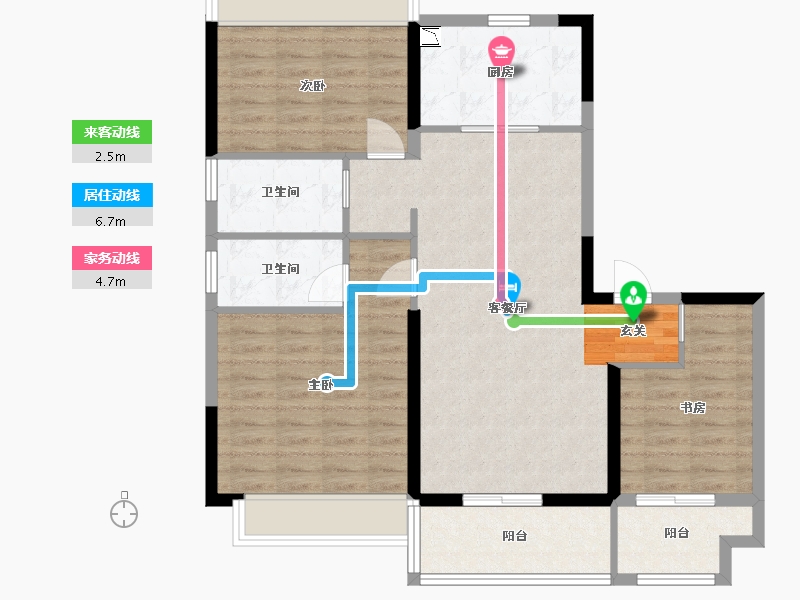 江苏省-扬州市-碧桂园陵江府-94.40-户型库-动静线