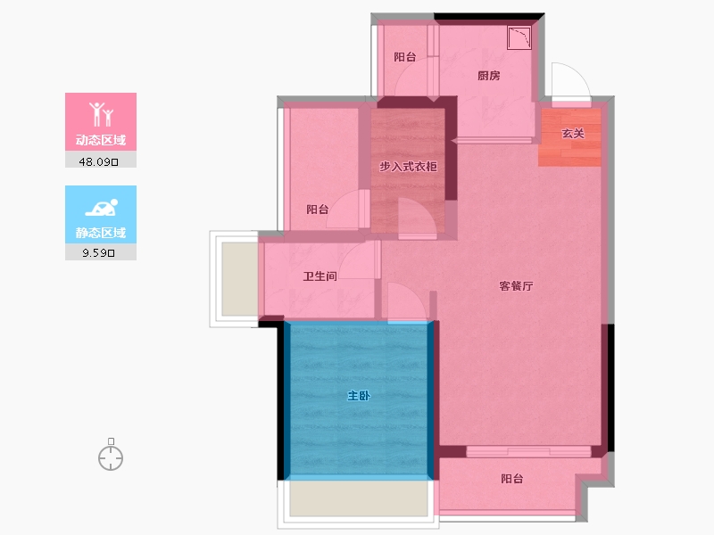 广东省-惠州市-鼎盛悦玺台-50.21-户型库-动静分区