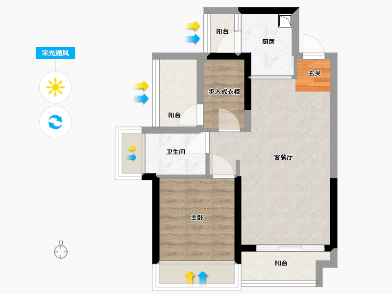 广东省-惠州市-鼎盛悦玺台-50.21-户型库-采光通风