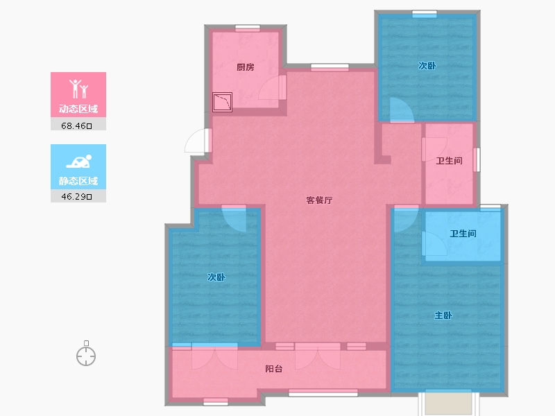 河北省-邢台市-拉菲公馆-102.22-户型库-动静分区