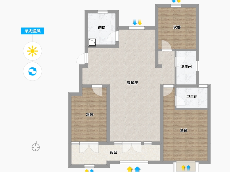 河北省-邢台市-拉菲公馆-102.22-户型库-采光通风