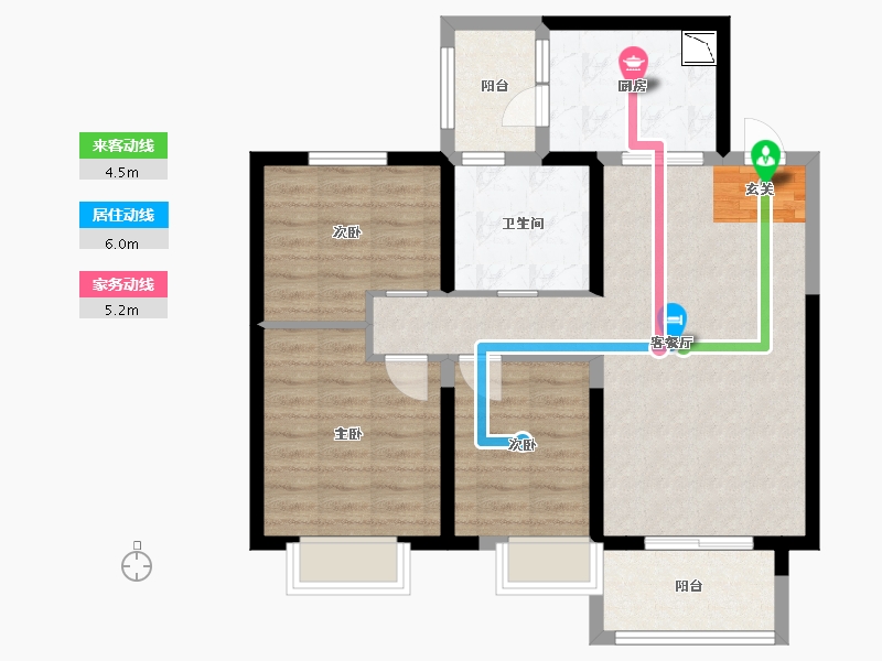 江苏省-扬州市-恒大桃源天境-80.80-户型库-动静线