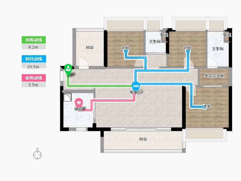 广东省-广州市-灵山岛・金茂湾-94.40-户型库-动静线