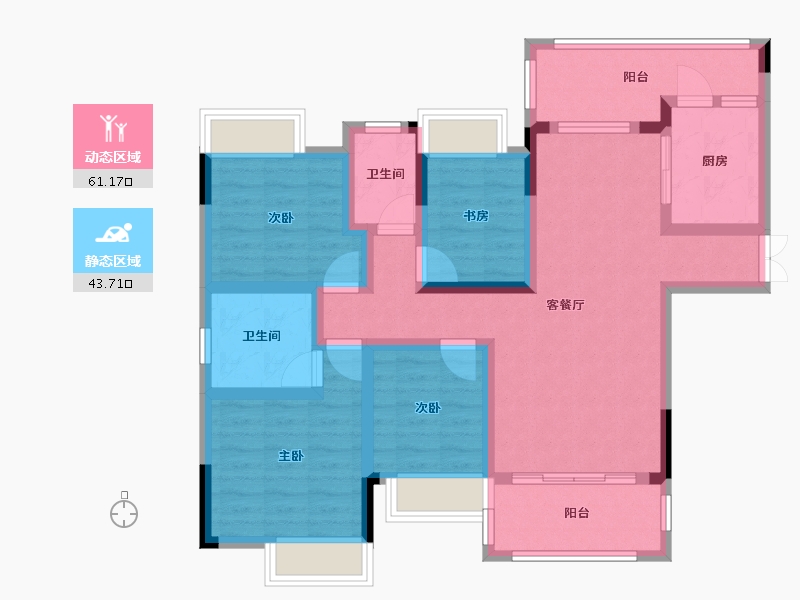 贵州省-遵义市-幸福时代・凤凰栖-91.09-户型库-动静分区