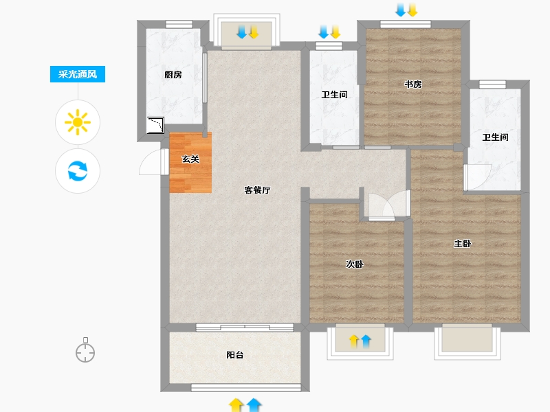 福建省-漳州市-国贸天成-91.17-户型库-采光通风