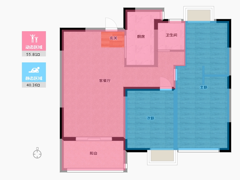 江苏省-扬州市-星地雅苑-86.41-户型库-动静分区