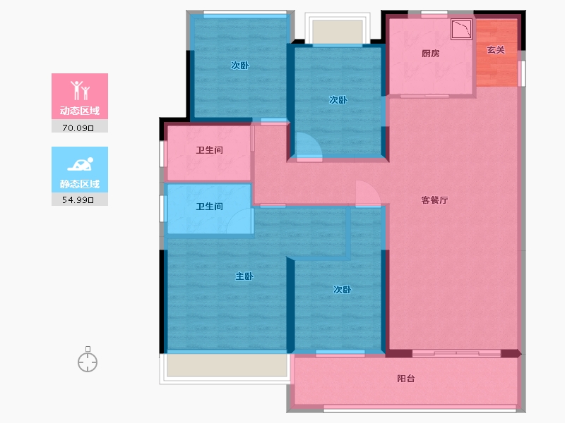 江苏省-苏州市-荷岸晓风花园-112.00-户型库-动静分区