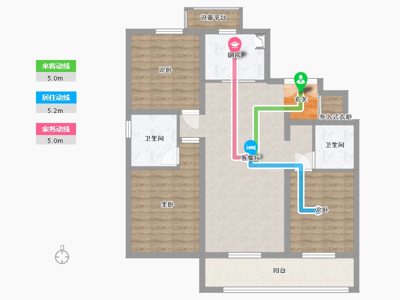 河北省-石家庄市-嘉实・万科公园都会-92.94-户型库-动静线