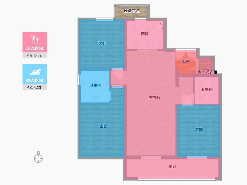 河北省-石家庄市-嘉实・万科公园都会-92.94-户型库-动静分区