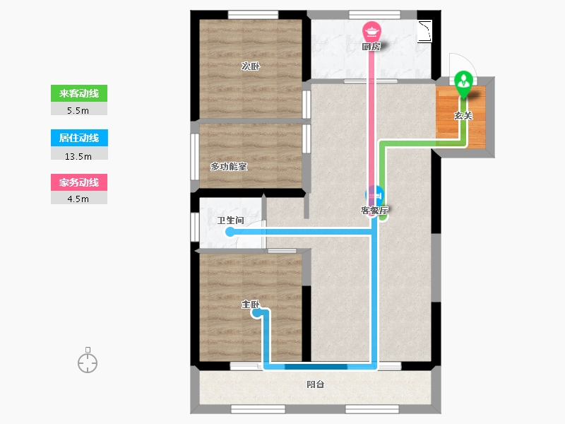 河北省-石家庄市-当代府MOMΛ-67.74-户型库-动静线