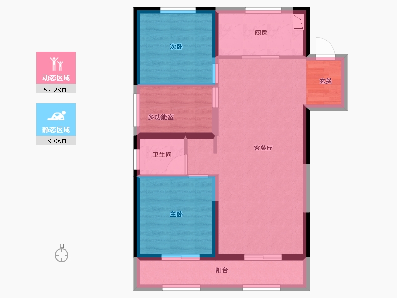 河北省-石家庄市-当代府MOMΛ-67.74-户型库-动静分区