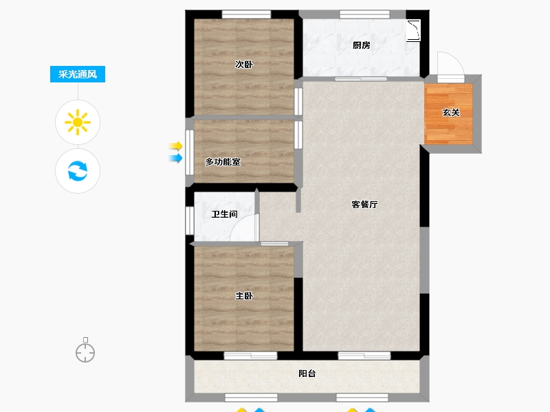 河北省-石家庄市-当代府MOMΛ-67.74-户型库-采光通风