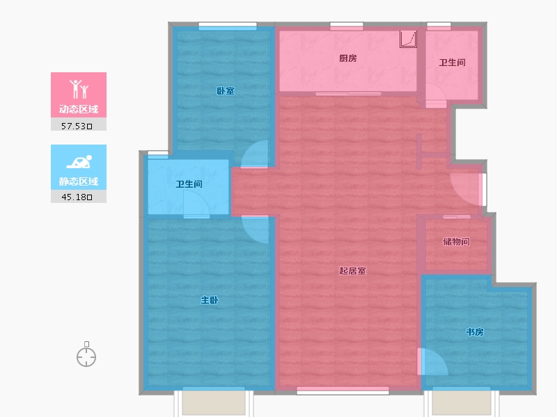 天津-天津市-运河嘉境-91.86-户型库-动静分区