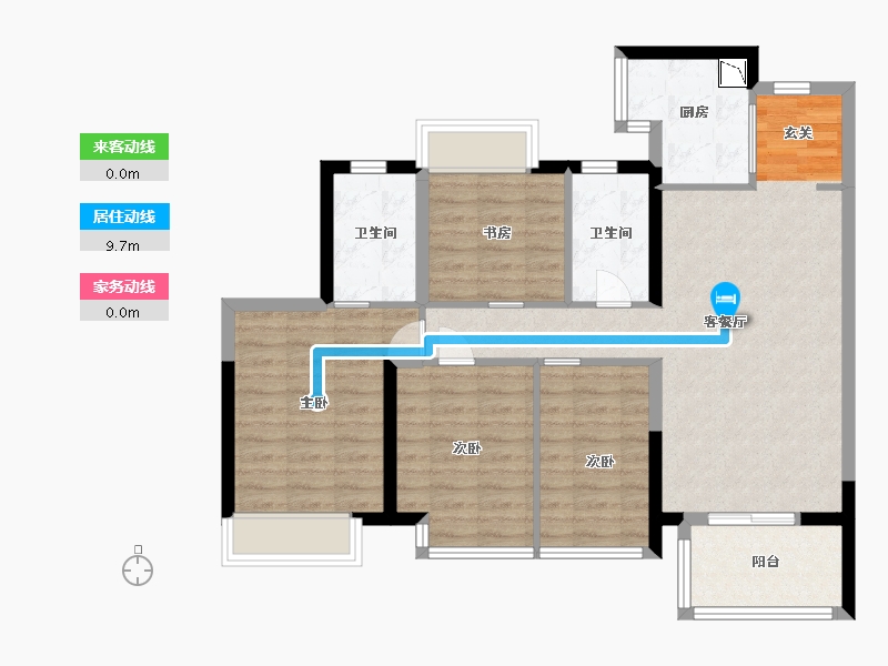 广东省-东莞市-中海・十里溪境-90.40-户型库-动静线