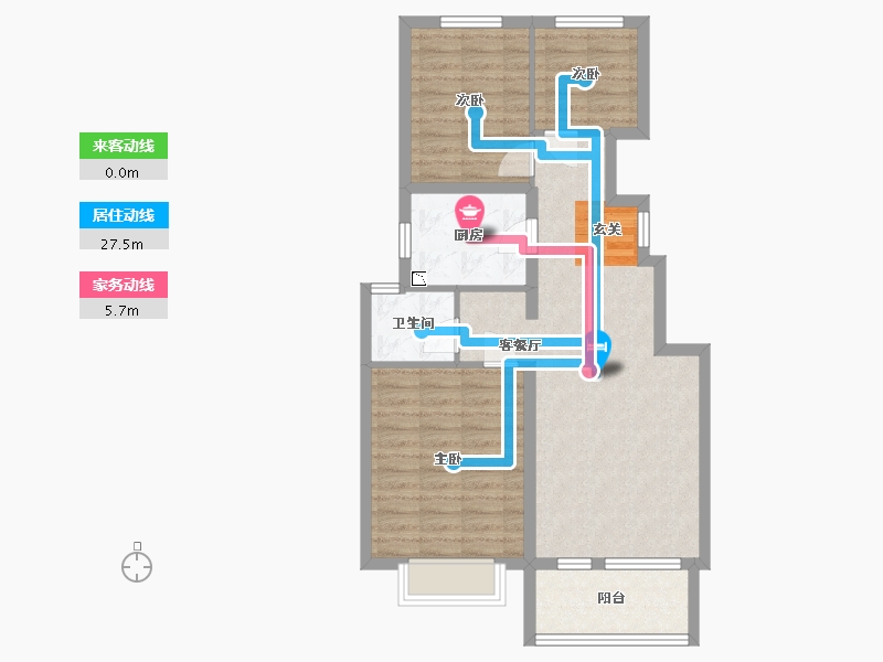 河北省-石家庄市-龙湖九里晴川-76.89-户型库-动静线