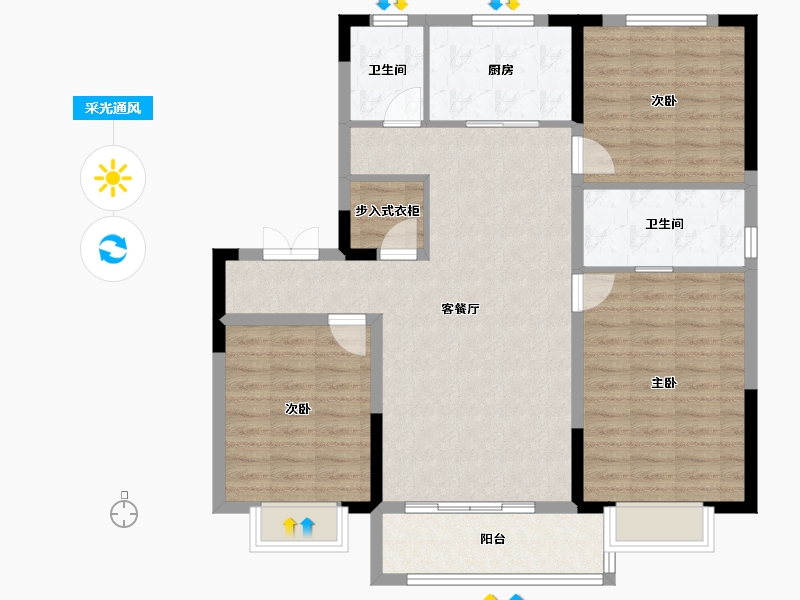 山东省-济南市-万象东方-101.40-户型库-采光通风