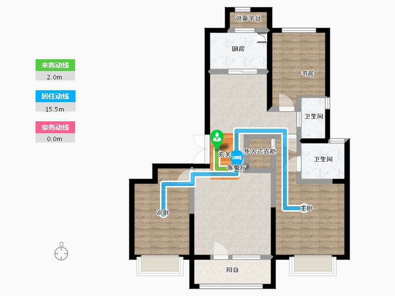 河北省-石家庄市-弘石湾・尚府-90.97-户型库-动静线