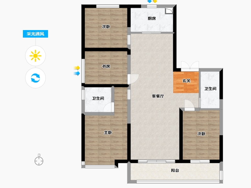 河北省-石家庄市-保利和光尘樾-113.70-户型库-采光通风