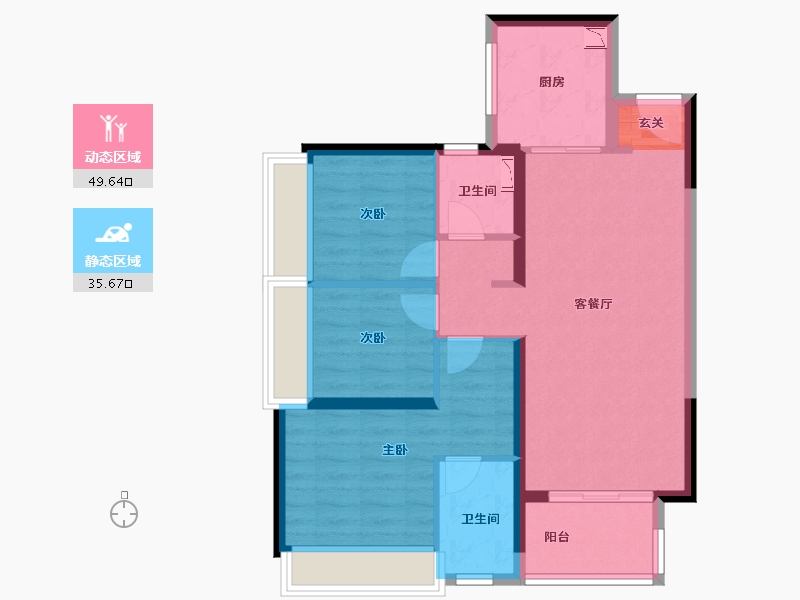 广东省-惠州市-灿邦珑廷-75.66-户型库-动静分区