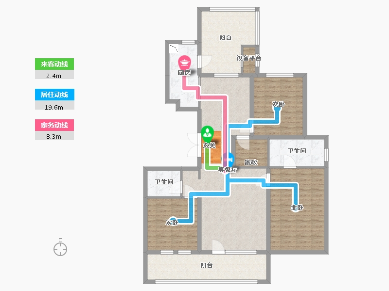 河北省-石家庄市-万科翡翠书院-116.65-户型库-动静线