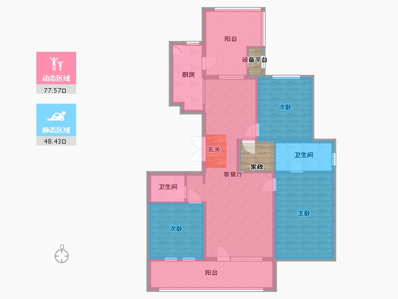 河北省-石家庄市-万科翡翠书院-116.65-户型库-动静分区