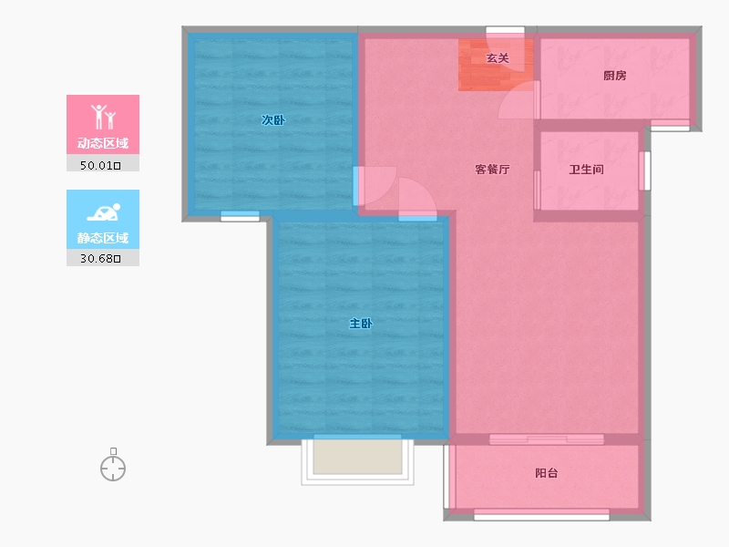 河北省-石家庄市-润江正定壹�院-72.00-户型库-动静分区