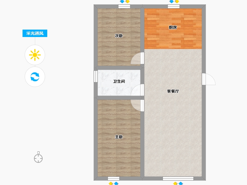 内蒙古自治区-通辽市-龙翔丽水-75.06-户型库-采光通风