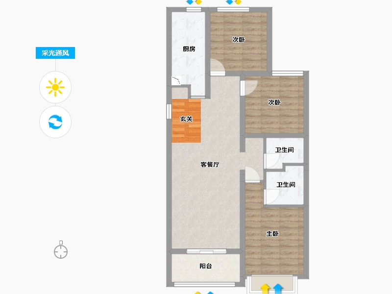 河北省-石家庄市-融创财富壹号-82.47-户型库-采光通风