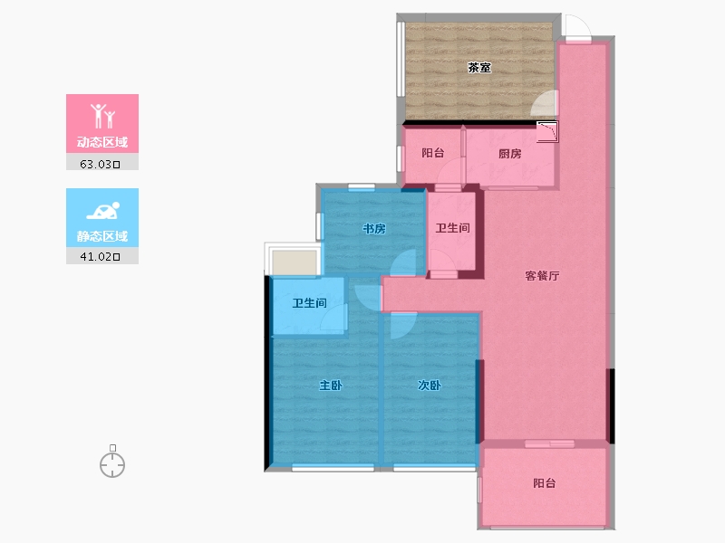 广东省-湛江市-帝景银湾-106.99-户型库-动静分区