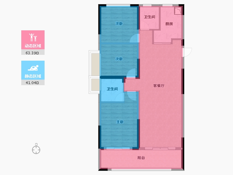 广西壮族自治区-桂林市-华夏麒麟・桂林公馆-93.97-户型库-动静分区