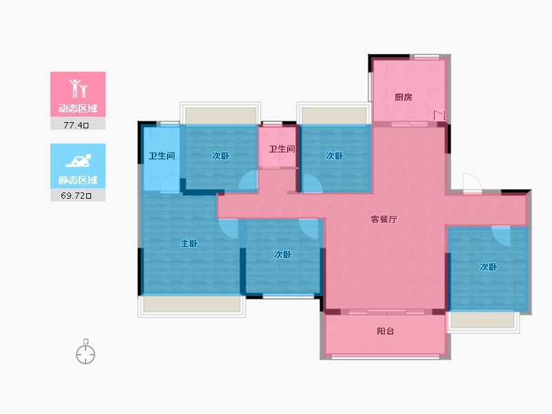 湖北省-咸宁市-康美健康城-132.00-户型库-动静分区