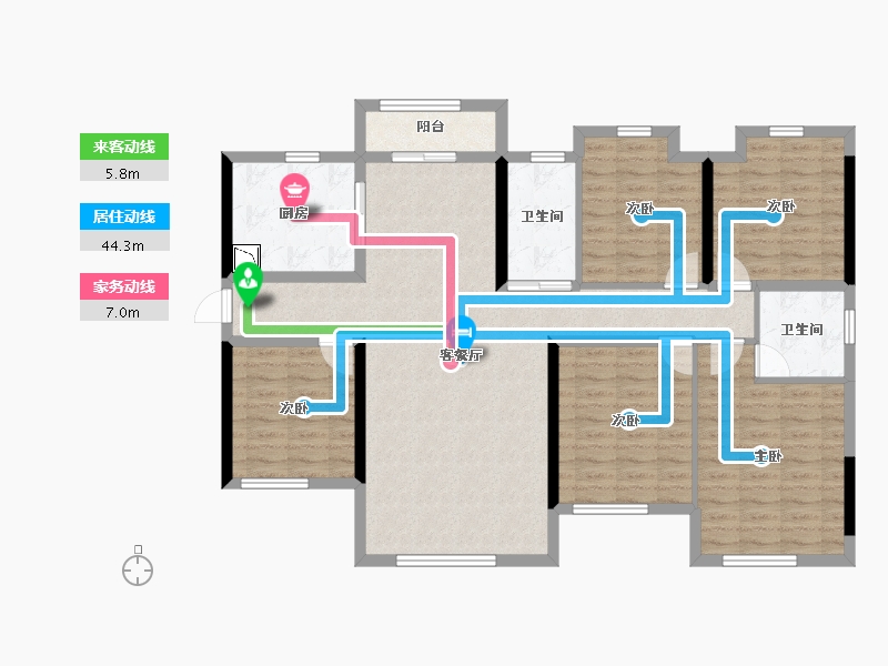 湖南省-长沙市-浏阳恒大华府-119.10-户型库-动静线