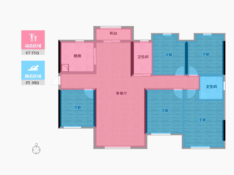 湖南省-长沙市-浏阳恒大华府-119.10-户型库-动静分区