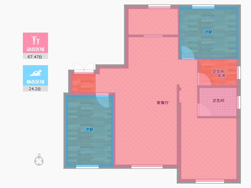 天津-天津市-亚泰澜公馆-82.76-户型库-动静分区