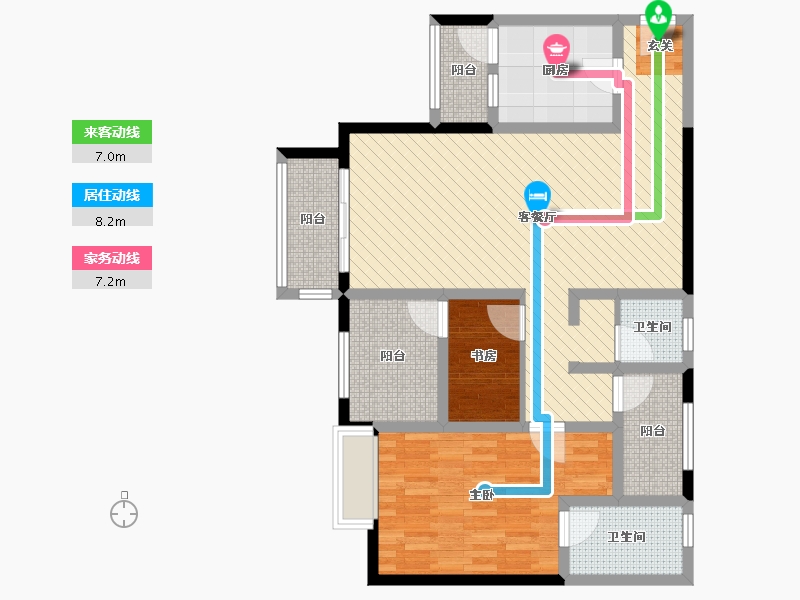 四川省-成都市-华润紫云府-93.41-户型库-动静线