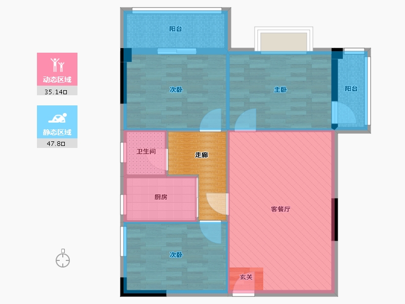 广东省-惠州市-云景华苑-79.64-户型库-动静分区