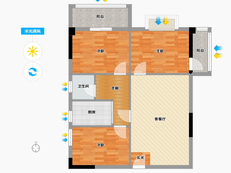 广东省-惠州市-云景华苑-79.64-户型库-采光通风