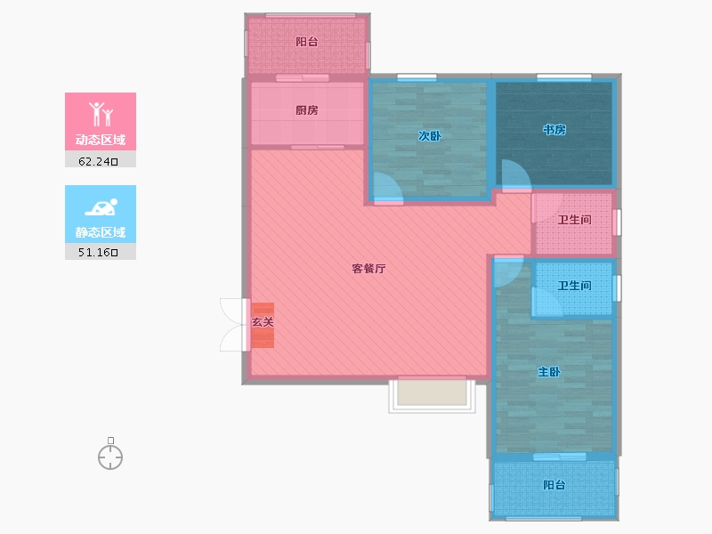 山西省-临汾市-新东城-100.60-户型库-动静分区