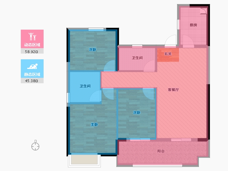 浙江省-杭州市-富力-93.00-户型库-动静分区