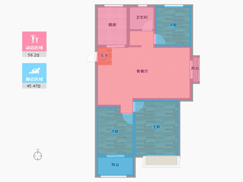 山东省-潍坊市-寿光市英伦公馆-89.37-户型库-动静分区