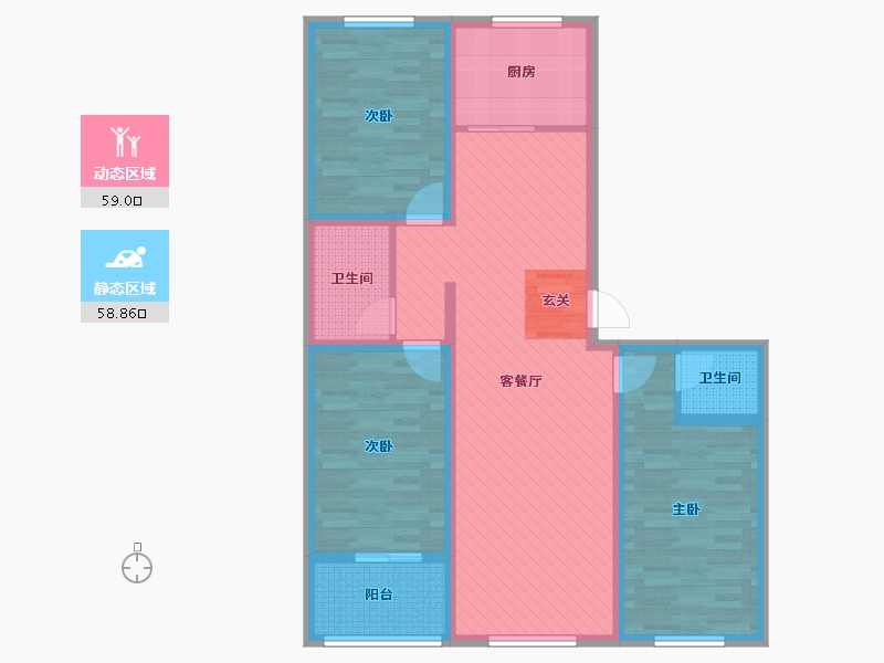 河北省-保定市-理想的房子-104.00-户型库-动静分区