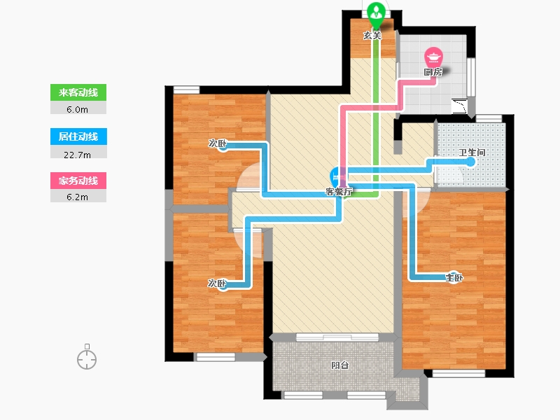 江苏省-淮安市-邦德云鼎-86.40-户型库-动静线