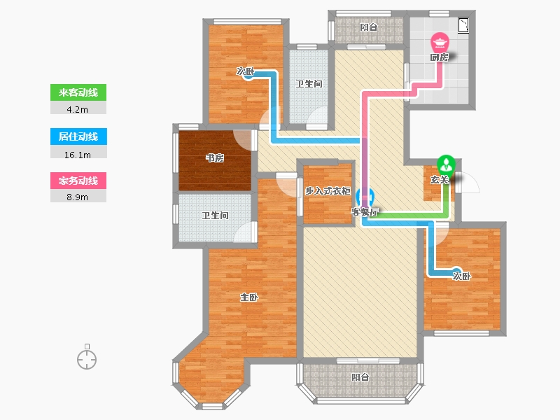 山西省-临汾市-锦都-137.23-户型库-动静线