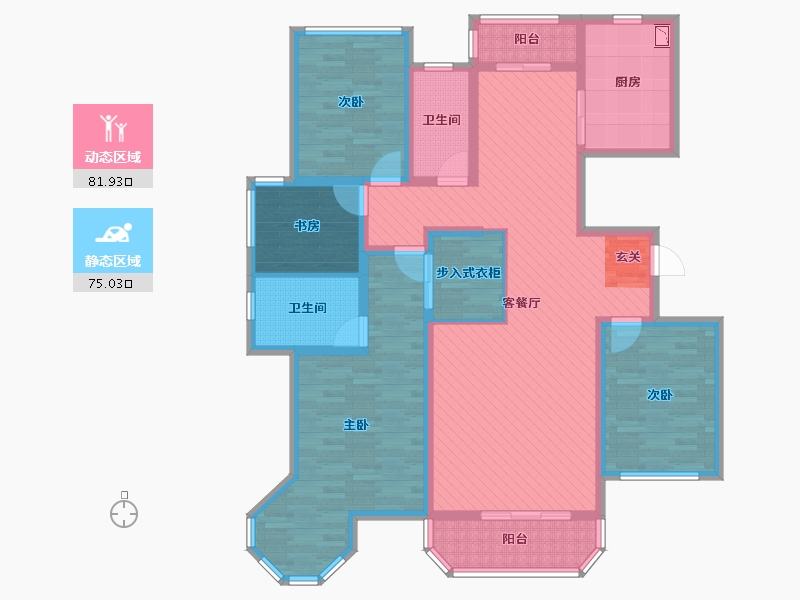 山西省-临汾市-锦都-137.23-户型库-动静分区