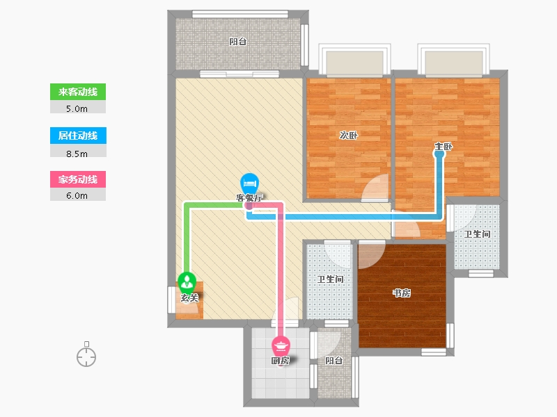 广东省-广州市-盛基雅苑-88.10-户型库-动静线