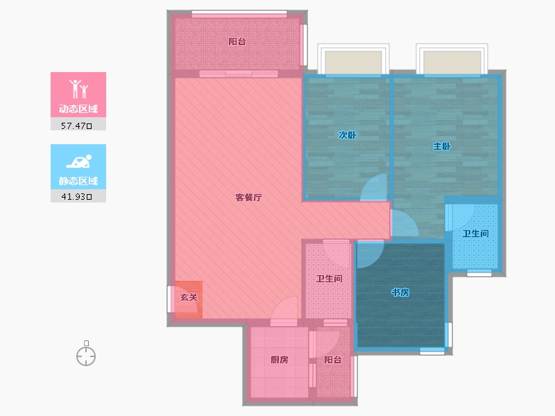 广东省-广州市-盛基雅苑-88.10-户型库-动静分区