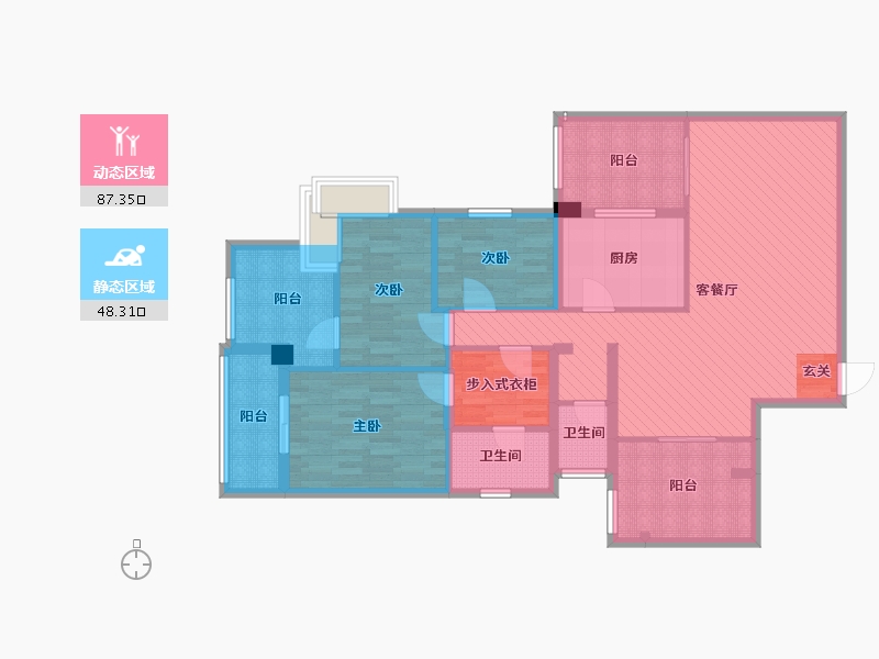 广东省-深圳市-锦绣花园三期-B栋-120.00-户型库-动静分区